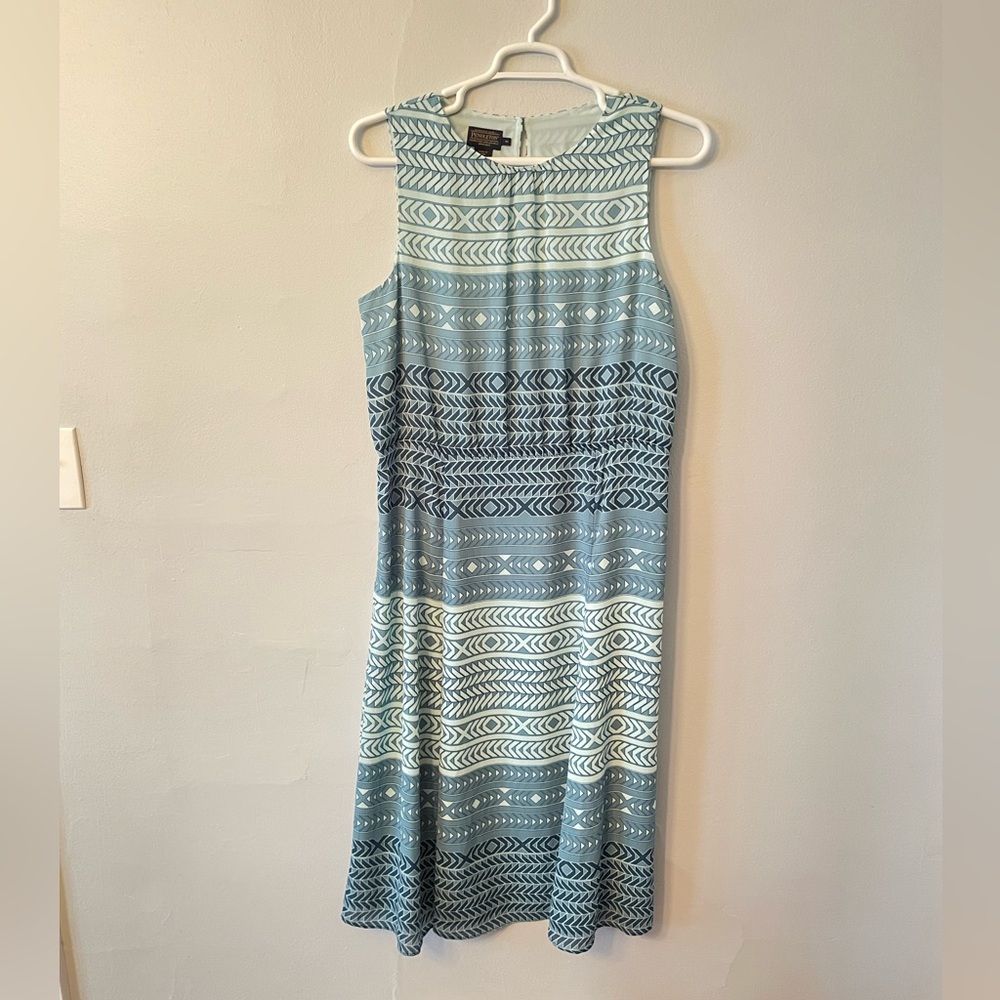 Pendleton Summer Pattern Sleeveless Dress - Turquoise Blue Size 16